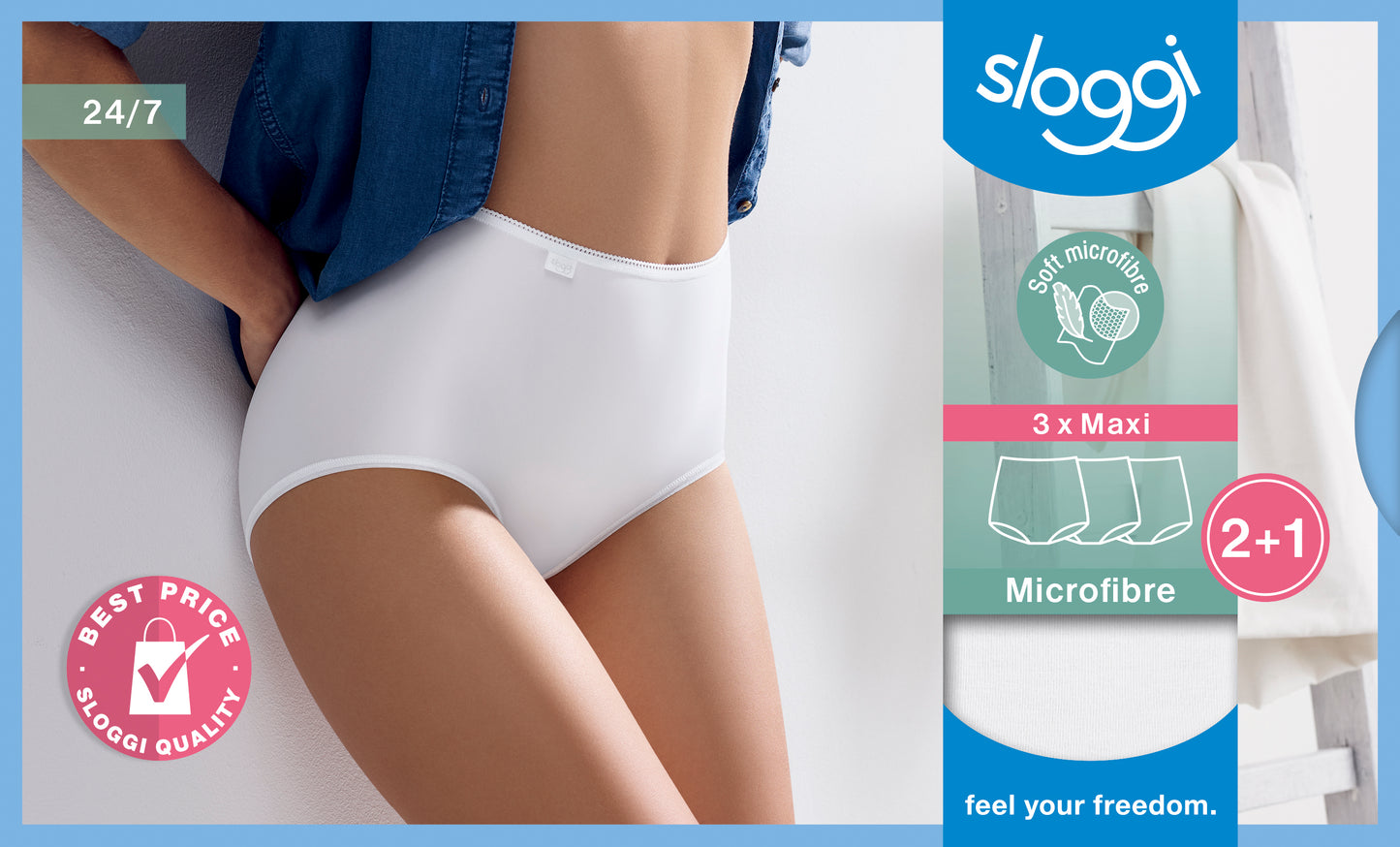 Pack 3 Sloggi 24/7 Microfibre Maxi Briefs